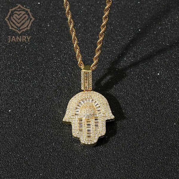 charms janry hand of fatima pendant necklace zircon male hip hop gold silver with 60cm chain for men women, Bronze;silver
charms janry hand of fatima pendant necklace zircon male hip hop gold silver with 60cm chain for men women, Bronze;silver
