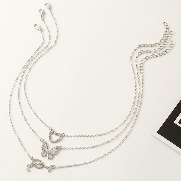 pendant necklaces korean version of sweet temperament butterfly necklace women fashion micro-inlaid love choker girlfriends accessories, Silver
pendant necklaces korean version of sweet temperament butterfly necklace women fashion micro-inlaid love choker girlfriends accessories, Silver