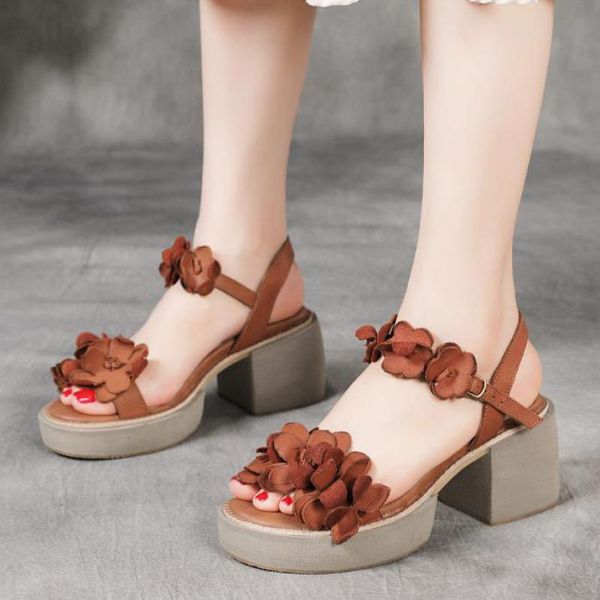 johnature shoes women sandals genuine leather buckle strap floral retro handmade high heels concise leisure platform dress, Black
johnature shoes women sandals genuine leather buckle strap floral retro handmade high heels concise leisure platform dress, Black