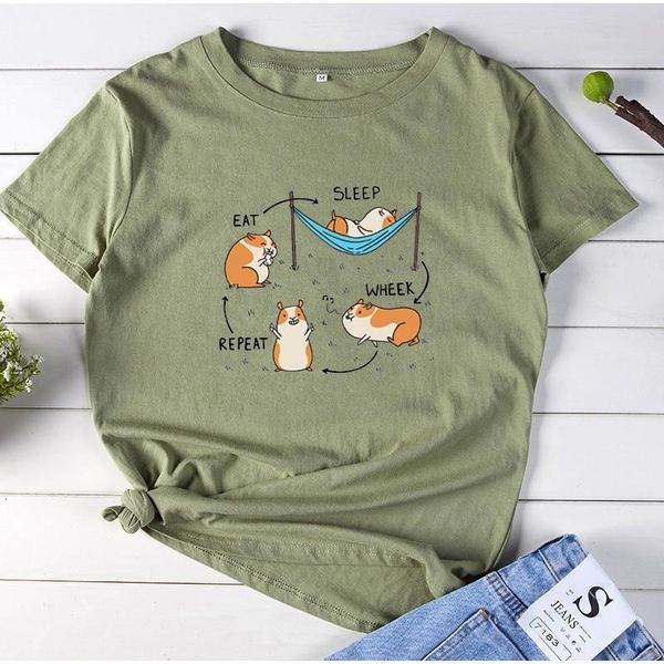 women's t-shirt colored guinea pig eat sleep wheek repeat woman t-shirts cute animal lover gift t shirt women funny graphic tees, White
women's t-shirt colored guinea pig eat sleep wheek repeat woman t-shirts cute animal lover gift t shirt women funny graphic tees, White