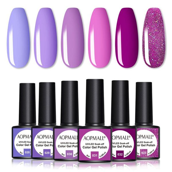 aopmall® 6 color 8ml purple gel nail polish semi-permanent varnish uv/led lamp soak off art extension, Red;pink
aopmall® 6 color 8ml purple gel nail polish semi-permanent varnish uv/led lamp soak off art extension, Red;pink