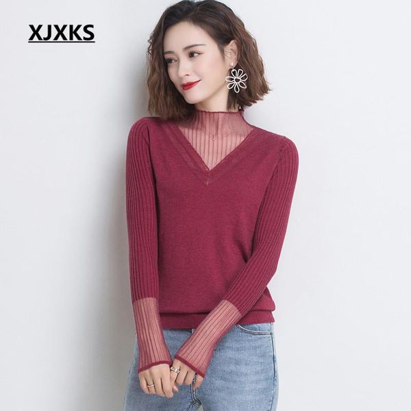 women's sweaters xjxks women spring thin sweater 2021 high elastic comfortable wool knitting neck splicing pullover, White;black
women's sweaters xjxks women spring thin sweater 2021 high elastic comfortable wool knitting neck splicing pullover, White;black