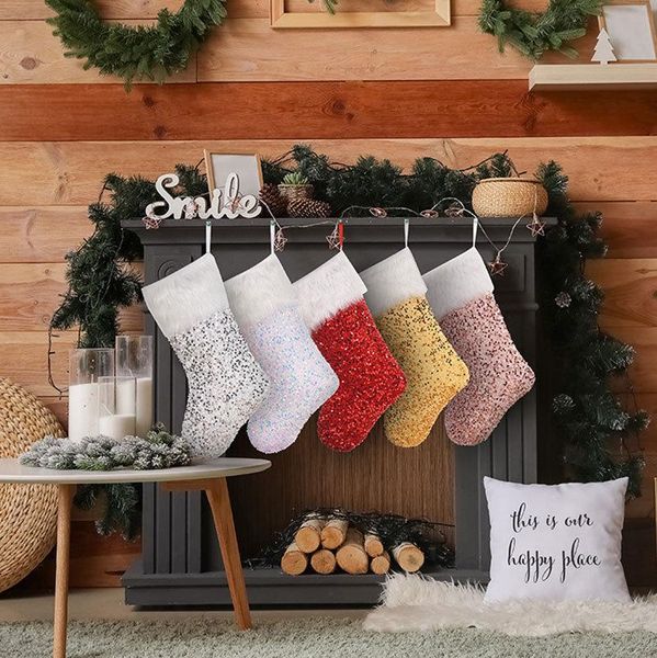 christmas decorations oversized sequins plush white border socks santa claus candy bag home pendants christm
christmas decorations oversized sequins plush white border socks santa claus candy bag home pendants christm