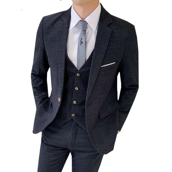 pieces suit set / male wedding slim fit men elegant formal work groomsman blazers jacket coat pants vest trousers waistcoat men's suits, White;black
pieces suit set / male wedding slim fit men elegant formal work groomsman blazers jacket coat pants vest trousers waistcoat men's suits, White;black