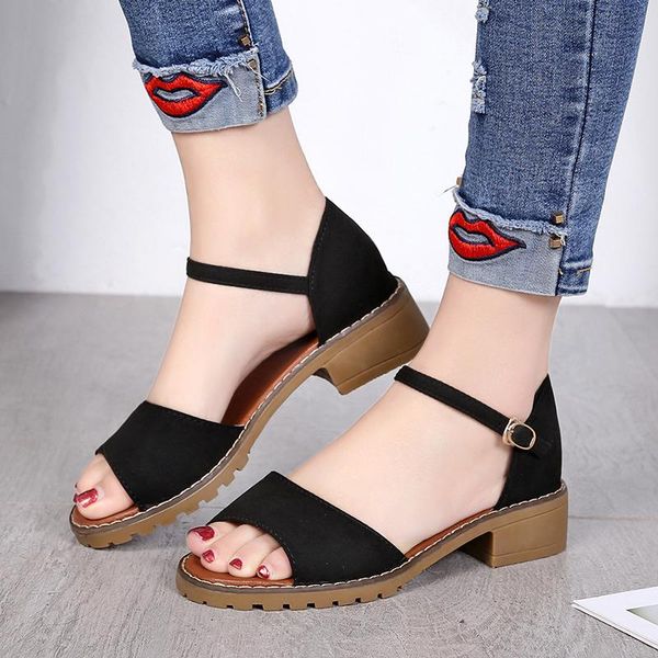 sandals women 2021 summer roman flat student middle heel korean peep-toe sandal, Black
sandals women 2021 summer roman flat student middle heel korean peep-toe sandal, Black
