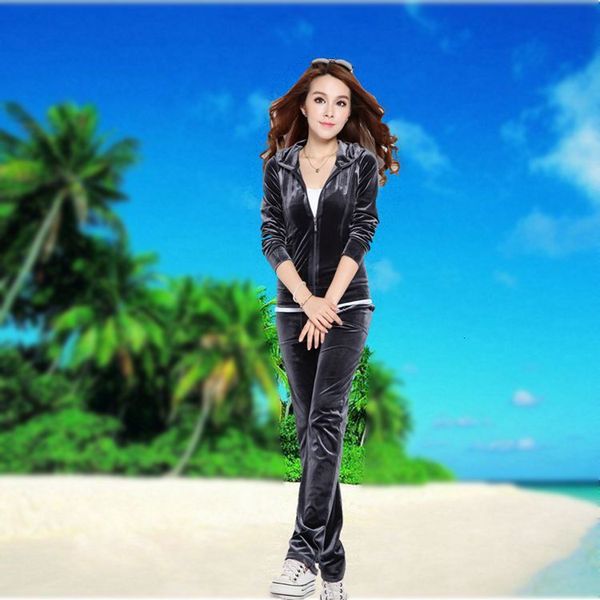 fashion women's spring /fall /2021 gold brand velvet fabric tracks velour women track hoodies and pants peacock blthe female suit, Gray
fashion women's spring /fall /2021 gold brand velvet fabric tracks velour women track hoodies and pants peacock blthe female suit, Gray