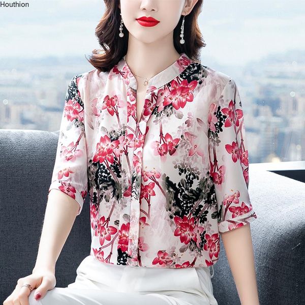 women's blouses & shirts chiffon loose fashion floral print v-neck casual short sleeve blusas summer houthion, White
women's blouses & shirts chiffon loose fashion floral print v-neck casual short sleeve blusas summer houthion, White