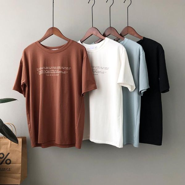 women's t-shirt 2021 spring summer women simple letter printing female loose round neck short sleeved shirt fashion casual, White
women's t-shirt 2021 spring summer women simple letter printing female loose round neck short sleeved shirt fashion casual, White