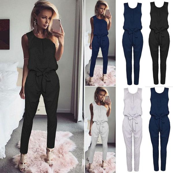 women's jumpsuits & rompers summer sleeveless slim bowknot decoration casual long style jumpsuit leggings pants women legs, Black;white
women's jumpsuits & rompers summer sleeveless slim bowknot decoration casual long style jumpsuit leggings pants women legs, Black;white