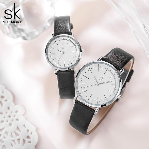 shengke couple watches women men leather watch overs simple waterproof clock wrist for wristwatches, Slivery;brown
shengke couple watches women men leather watch overs simple waterproof clock wrist for wristwatches, Slivery;brown