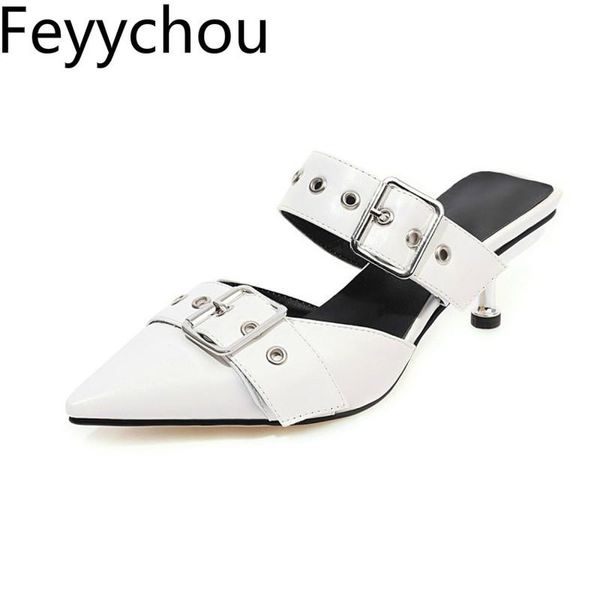 slippers women's muller shoes high heel pu pointed toe thin heels 2021 fashion outside white black big size 34-48
slippers women's muller shoes high heel pu pointed toe thin heels 2021 fashion outside white black big size 34-48