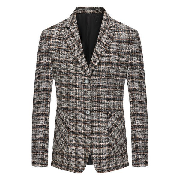 autumn and 2021 spring casual plaid slim fit one-piece men's fashion suit, White;black
autumn and 2021 spring casual plaid slim fit one-piece men's fashion suit, White;black