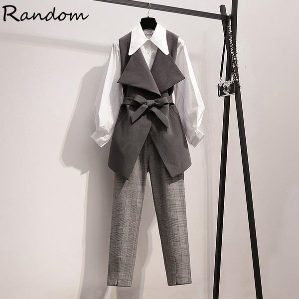 women's tracksuits plus size -4xl women 2021 office ladies pant suit vest shirt and plaid three piece set ol workwear clothing outfit, Gray
women's tracksuits plus size -4xl women 2021 office ladies pant suit vest shirt and plaid three piece set ol workwear clothing outfit, Gray