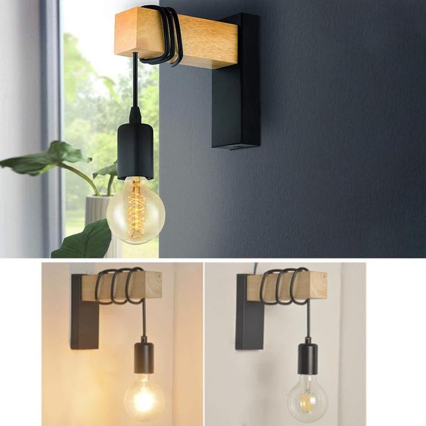 rustic wood wall sconce, vintage industrial light fixture, e27 mount lighting for farmhouse, kitchen, living room lamp
rustic wood wall sconce, vintage industrial light fixture, e27 mount lighting for farmhouse, kitchen, living room lamp