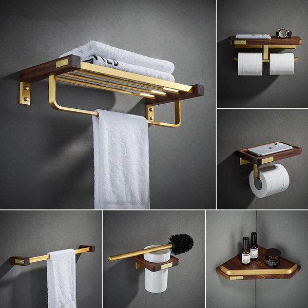 bath accessory set aluminum & black walnut bathroom accessorie towel rack toilet brush holder shelf paper robe hook hardware
bath accessory set aluminum & black walnut bathroom accessorie towel rack toilet brush holder shelf paper robe hook hardware