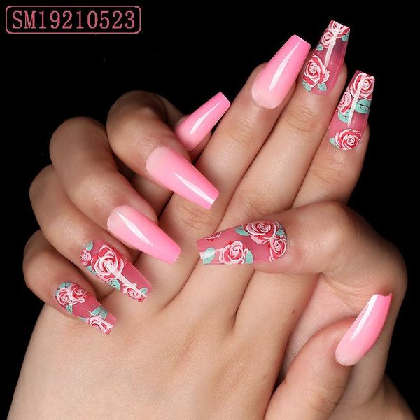 false nails 24pcs artificial with glue long rose pink transparent wearable nail stickers finished fake press on designs dl, Red;gold
false nails 24pcs artificial with glue long rose pink transparent wearable nail stickers finished fake press on designs dl, Red;gold