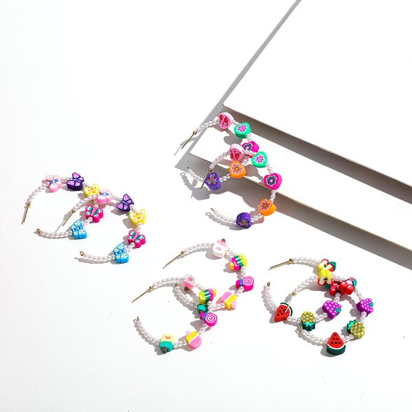vintage polymer clay colorful heart butterfly dangle earrings for woman bohemia imitate pearl c shape big earring jewelry gifts, Silver
vintage polymer clay colorful heart butterfly dangle earrings for woman bohemia imitate pearl c shape big earring jewelry gifts, Silver