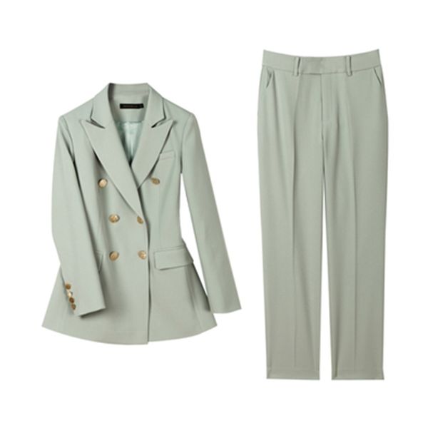 autumn formal women suits 2 pcs set double breasted blazers +cropped pants good quality notched sets s08706k 210419, White
autumn formal women suits 2 pcs set double breasted blazers +cropped pants good quality notched sets s08706k 210419, White