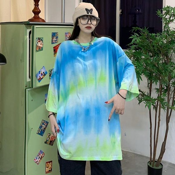 women's t-shirt summer harajuku hip-hop style tie dye loose tee ins hipster o-neck short sleeve t shirt for women clothes korean ladies, White
women's t-shirt summer harajuku hip-hop style tie dye loose tee ins hipster o-neck short sleeve t shirt for women clothes korean ladies, White