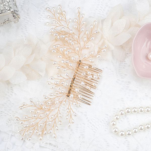 fashion rose gold pearl hair comb prom banquet women hair ornaments wedding hair accessories for bride, Silver
fashion rose gold pearl hair comb prom banquet women hair ornaments wedding hair accessories for bride, Silver