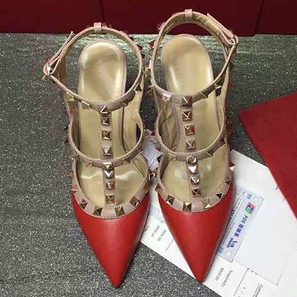 matte high heels rivets sandal women studs 9.5cm heels dress party fashion girls rock pointed toe shoes buckle wedding shoes, Black
matte high heels rivets sandal women studs 9.5cm heels dress party fashion girls rock pointed toe shoes buckle wedding shoes, Black