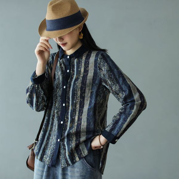 women's blouses & shirts spring arts style women long sleeve turn-down collar loose casual shirts 100% linen print vintage blous, White
women's blouses & shirts spring arts style women long sleeve turn-down collar loose casual shirts 100% linen print vintage blous, White