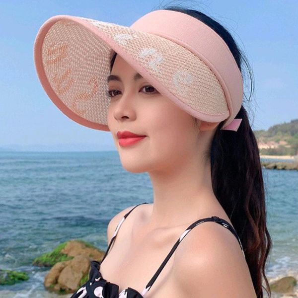 wide brim hats summer sun proof straw hat korean empty visor for women style the trend of leisure cap girls, Blue;gray
wide brim hats summer sun proof straw hat korean empty visor for women style the trend of leisure cap girls, Blue;gray