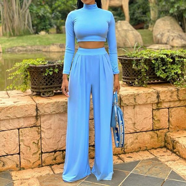 women's two piece pants tmustobe high-necked set women autumn long sleeve crop high waist wide leg casual solid outfits, White
women's two piece pants tmustobe high-necked set women autumn long sleeve crop high waist wide leg casual solid outfits, White