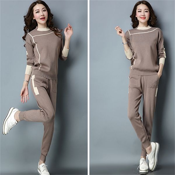 autumn woman sweater suits knit casual tracksuits crewneck pullovers+drawstrings elastic pants 2 piece sets female outfits 210603, White
autumn woman sweater suits knit casual tracksuits crewneck pullovers+drawstrings elastic pants 2 piece sets female outfits 210603, White