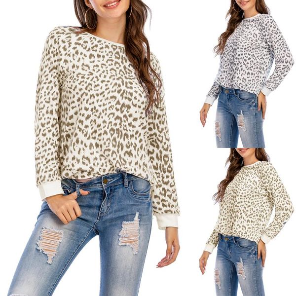 women's t-shirt long sleeve leopard classic round neck fitting wild shirt for daily shopping dating school leisure clothes, White
women's t-shirt long sleeve leopard classic round neck fitting wild shirt for daily shopping dating school leisure clothes, White