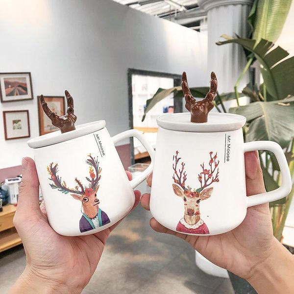 mugs 450ml nordic ins style creative antler ceramic mug with lid home school office water tea coffee cartoon couple drinkware cup
mugs 450ml nordic ins style creative antler ceramic mug with lid home school office water tea coffee cartoon couple drinkware cup