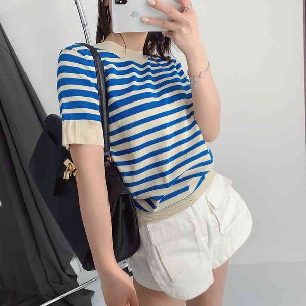 women's t-shirt spring and summer blue gradient age-reducing marine shirt short sleeve female pb8v, White
women's t-shirt spring and summer blue gradient age-reducing marine shirt short sleeve female pb8v, White