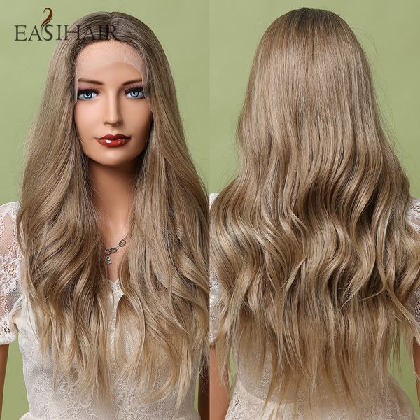 long wavy brown ombre synthetic lace front wigs natural hair lace frontal wigs for women heat resistantfactory direct, Black
long wavy brown ombre synthetic lace front wigs natural hair lace frontal wigs for women heat resistantfactory direct, Black