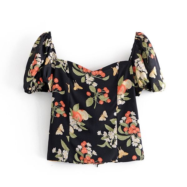women's knits & tees women vintage square collar flower print black sprint blouse chic lady short sleeve elegant back elastic, White
women's knits & tees women vintage square collar flower print black sprint blouse chic lady short sleeve elegant back elastic, White