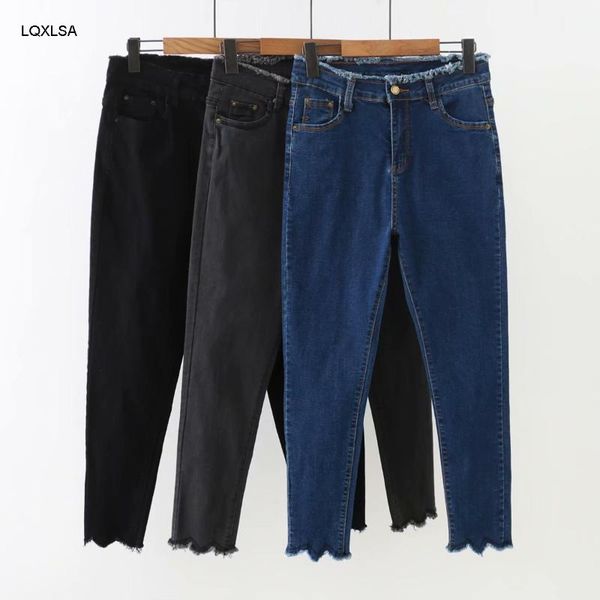 high waist plus women jeans large size blue black denim pencil pants grande taille femme spodnie damskie c9562 women's
high waist plus women jeans large size blue black denim pencil pants grande taille femme spodnie damskie c9562 women's