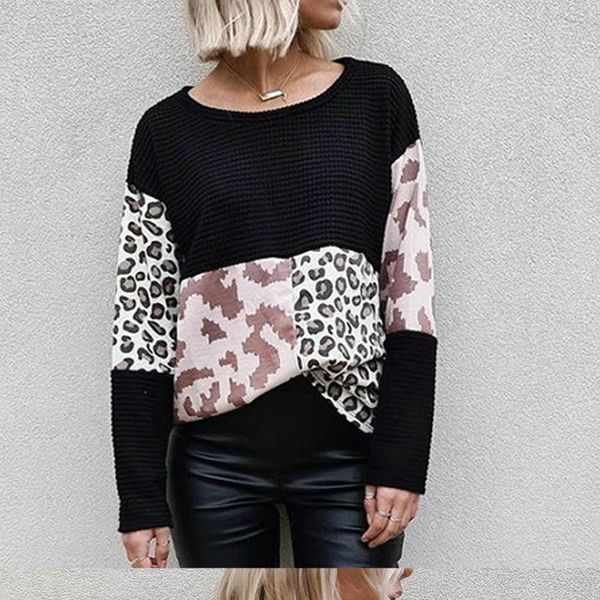 women's sweaters leopard printed patchwork o-neck long sleeve casual female sweater autumn warm fashion ladies pullovers yr7g, White;black
women's sweaters leopard printed patchwork o-neck long sleeve casual female sweater autumn warm fashion ladies pullovers yr7g, White;black
