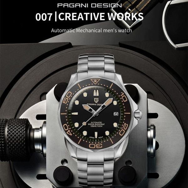 wristwatches 2021 pagani design 007 men's mechanical luxury automatic watch for men luminous diving japan nh35 clock, Slivery;brown
wristwatches 2021 pagani design 007 men's mechanical luxury automatic watch for men luminous diving japan nh35 clock, Slivery;brown