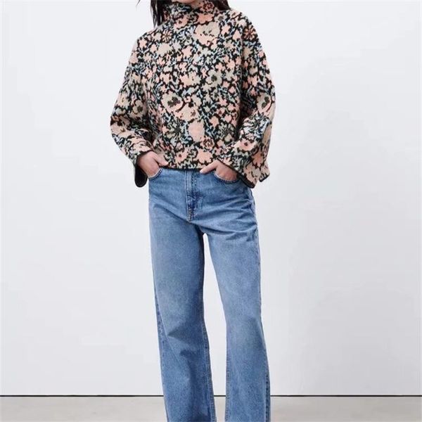 women's sweaters mesttraf women 2021 fashion floral jacquard high neck knit sweater vintage long sleeve loose female pullovers streetwe, White;black
women's sweaters mesttraf women 2021 fashion floral jacquard high neck knit sweater vintage long sleeve loose female pullovers streetwe, White;black