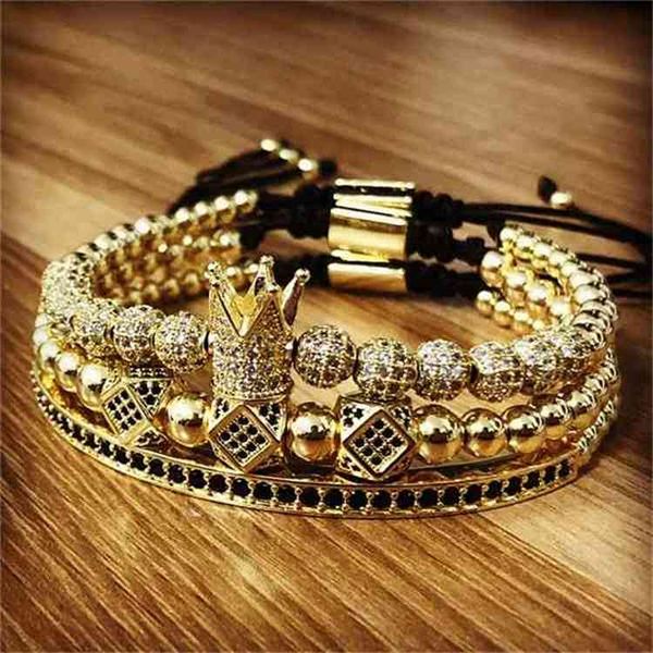 men bracelets 3pcs/set jewelry crown charms macrame beads braiding man luxury for women gift valentine's day christmas-a, Golden;silver
men bracelets 3pcs/set jewelry crown charms macrame beads braiding man luxury for women gift valentine's day christmas-a, Golden;silver