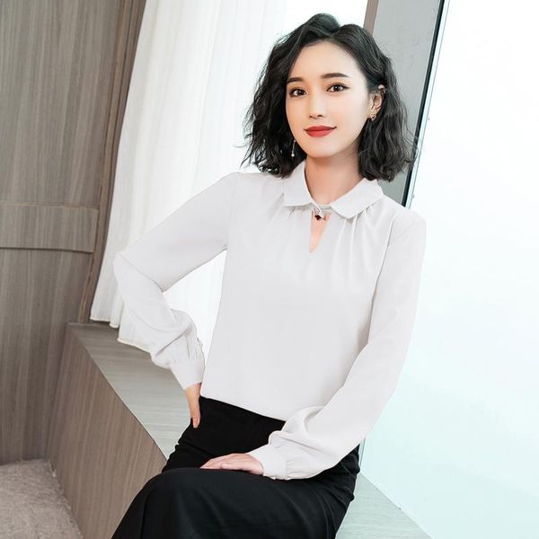women's blouses & shirts 2021 spring brief women full sleeve solid turn-down collar chiffon loose light ripe western style blouse shirt, White
women's blouses & shirts 2021 spring brief women full sleeve solid turn-down collar chiffon loose light ripe western style blouse shirt, White