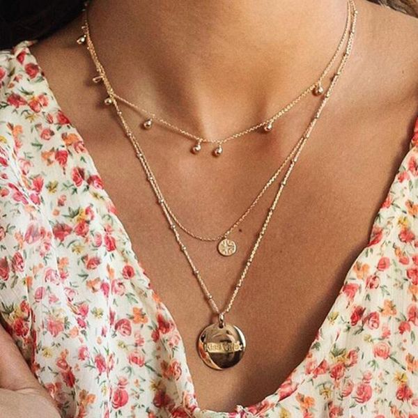 geometric round coin pendant necklaces for women female multi -layer gold beads chain letter necklace jewelry ketting collier, Silver
geometric round coin pendant necklaces for women female multi -layer gold beads chain letter necklace jewelry ketting collier, Silver
