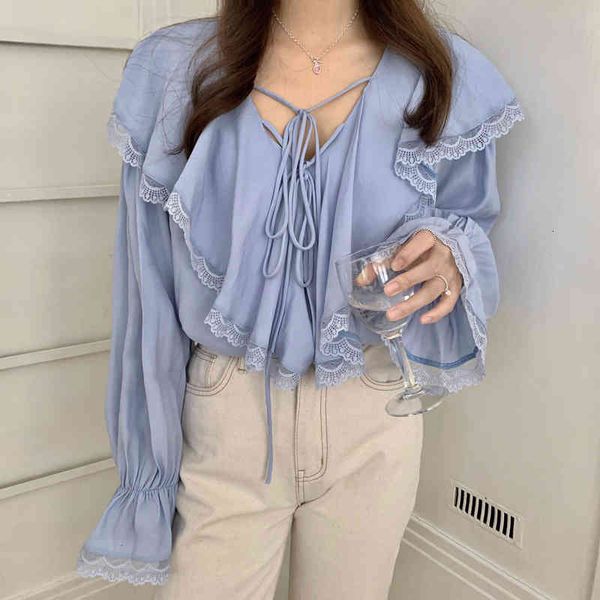 blouses gentle flare sleeves chiffon v-neck retro chic loose office lady vintage all match streetwear blouses, White
blouses gentle flare sleeves chiffon v-neck retro chic loose office lady vintage all match streetwear blouses, White