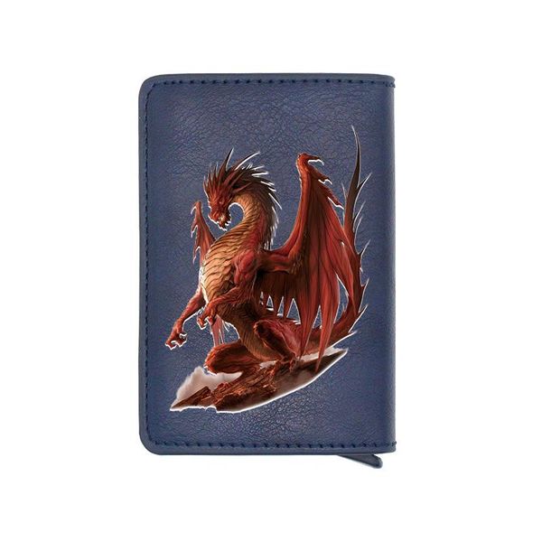 card holders classic blue charizard digital printing leather package men women multifunction mini thin purse gift, Brown;gray
card holders classic blue charizard digital printing leather package men women multifunction mini thin purse gift, Brown;gray