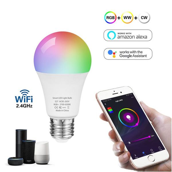 bulbs 12w wifi smart light bulb e27 led rgb lamp work with alexa/google home rgb+warm white+white dimmable
bulbs 12w wifi smart light bulb e27 led rgb lamp work with alexa/google home rgb+warm white+white dimmable