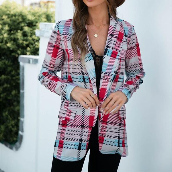 women's suits & blazers autumn women blazer notched collar long sleeve plus size office ladies and jackets plaid casual female coat, White;black
women's suits & blazers autumn women blazer notched collar long sleeve plus size office ladies and jackets plaid casual female coat, White;black