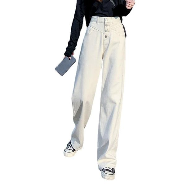 women's jeans wide-leg 2021 spring-autumn loose high-waisted breasted straight mopping trousers are tall and thin cotton, Blue
women's jeans wide-leg 2021 spring-autumn loose high-waisted breasted straight mopping trousers are tall and thin cotton, Blue