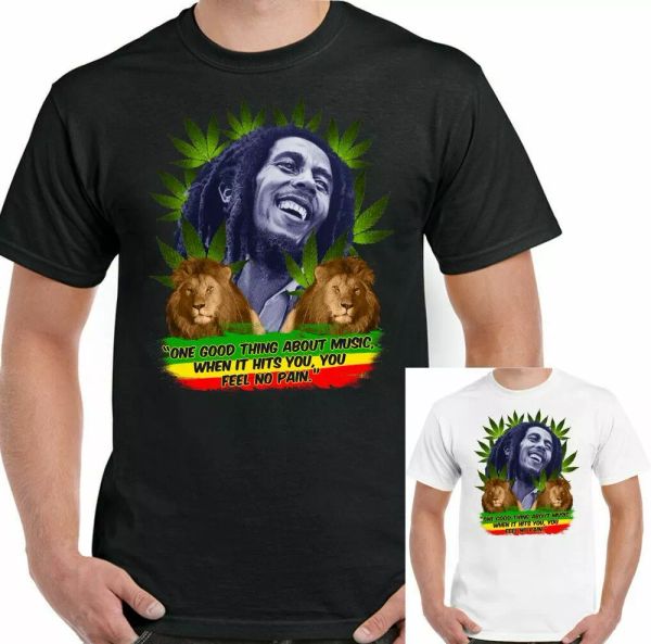 bob marley t-shirt music feel no pain mens inspired reggae jamaica weed rasta, White;black
bob marley t-shirt music feel no pain mens inspired reggae jamaica weed rasta, White;black
