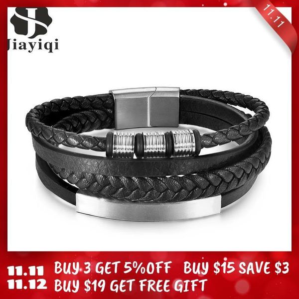 charm bracelets jiayiqi leather bracelet men hiphop jewelry stainless steel magnetic clasp mutilayer male cuff wrap bangle christmas gift, Golden;silver
charm bracelets jiayiqi leather bracelet men hiphop jewelry stainless steel magnetic clasp mutilayer male cuff wrap bangle christmas gift, Golden;silver