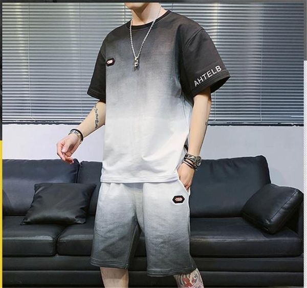 gradient mens tracksuits summer fashion trend short sleeve tshirts pants suits designer male pocket casual entertainment 2pcs sets clothing, Gray
gradient mens tracksuits summer fashion trend short sleeve tshirts pants suits designer male pocket casual entertainment 2pcs sets clothing, Gray