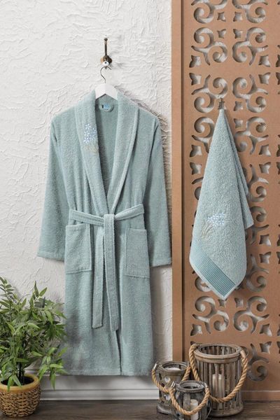 towel havlulu bathrobe 2li set face